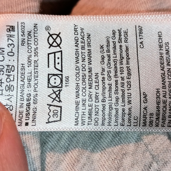 Baby Gap Overalls Blue Denim fully lined in grey Size 3 months Warm and soft - Picture 9 of 9